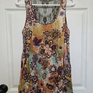 Boho Floral Tank Top - Multicolor